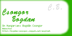 csongor bogdan business card