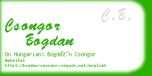 csongor bogdan business card